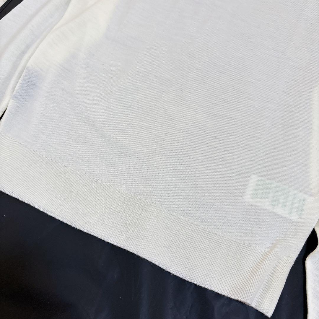 タグ付き未使用 ジョンスメドレー メリノウール タートルネックニット ホワイト