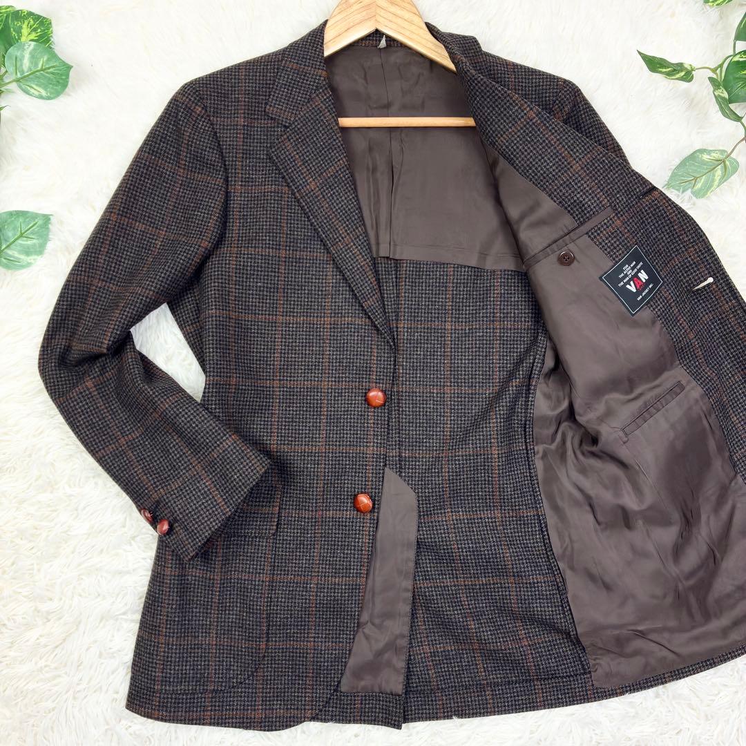 美品　ヴァンヂャケット　ツイード　千鳥格子　ウィンドウペンチェック　テーラード