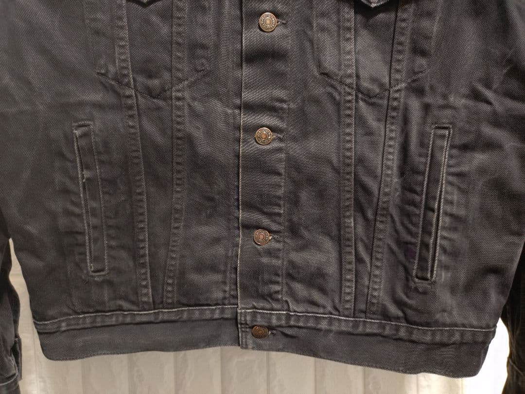 90s★ヴィンテージ★リーバイスLevi's濃黒ブラックデニムジャケットGジャン