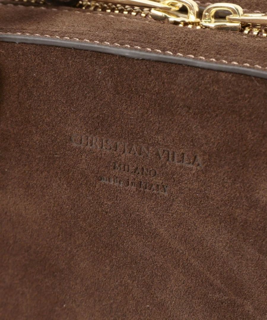 専用 別注CHRISTIAN VILLA スエードスクエア ロングハンドルバッグ