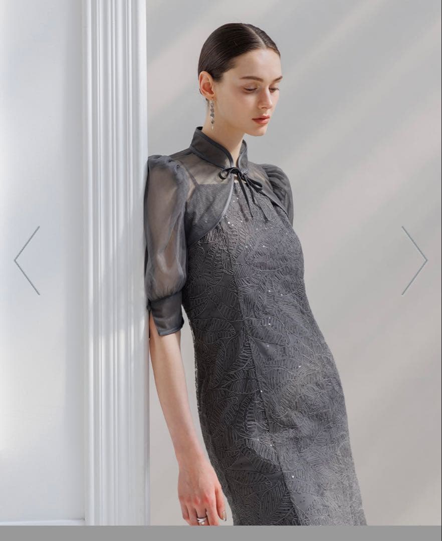 LEJA/スパンコール刺繍マーメイドボレロ付きワンピースドレス結婚式オケージョン