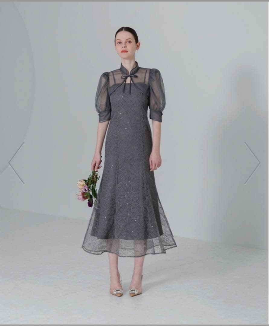 LEJA/スパンコール刺繍マーメイドボレロ付きワンピースドレス結婚式オケージョン