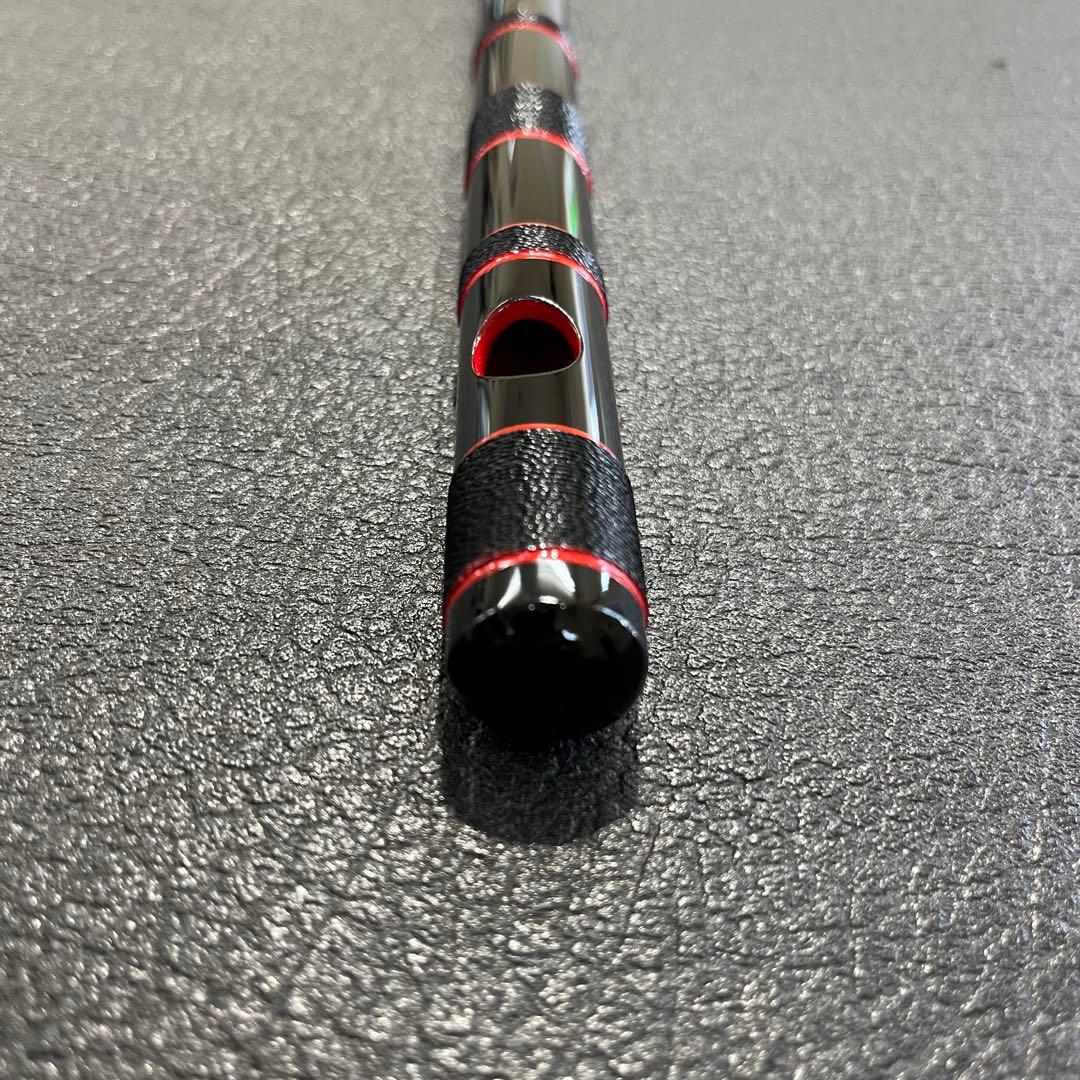 秋祭り！ 黒×黒糸×赤縁取り 篠笛 古典調 七孔七本調子 横笛 祭り お囃子