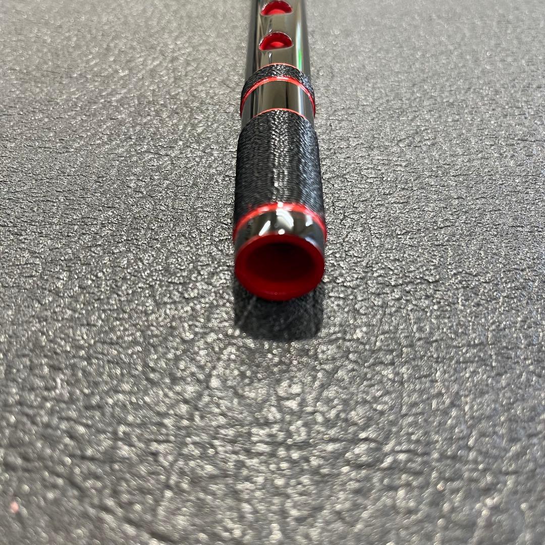 秋祭り！ 黒×黒糸×赤縁取り 篠笛 古典調 七孔七本調子 横笛 祭り お囃子