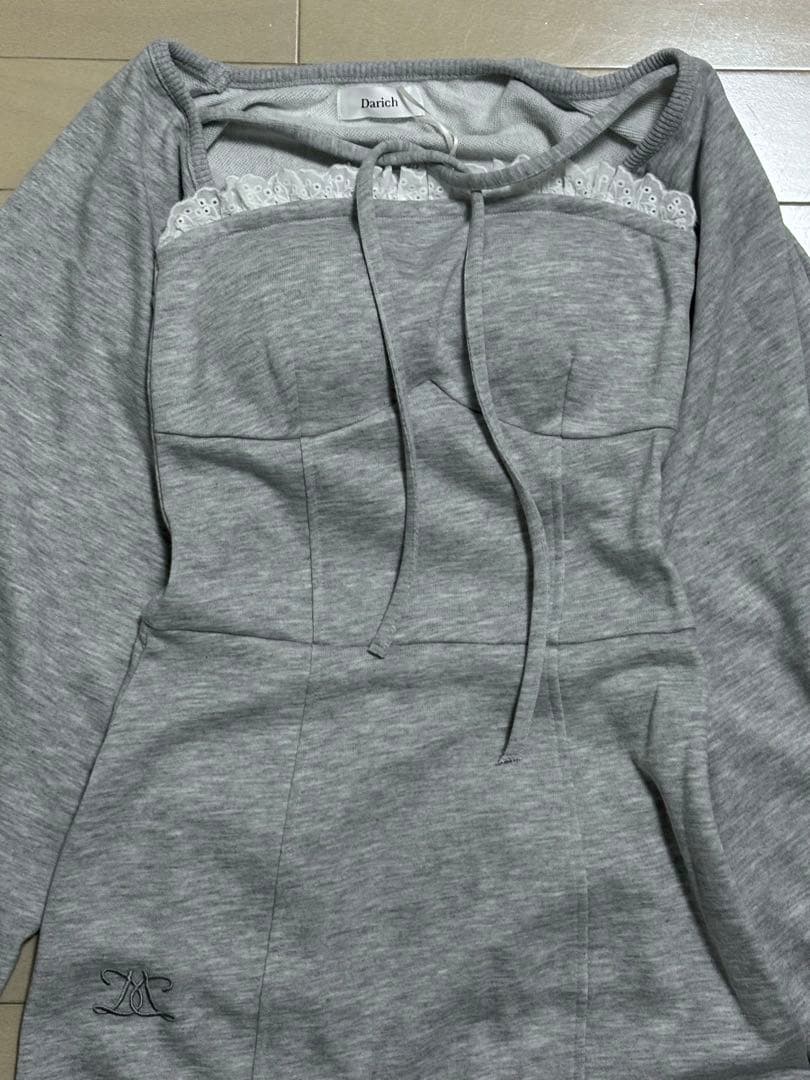 Darich スウェットボレロベアロングセットアップ （グレー）