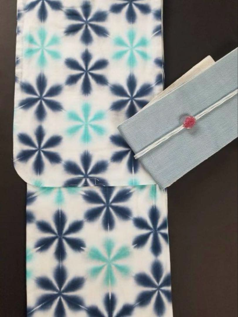 板締め絞り　雪花絞り　浴衣　新品未使用