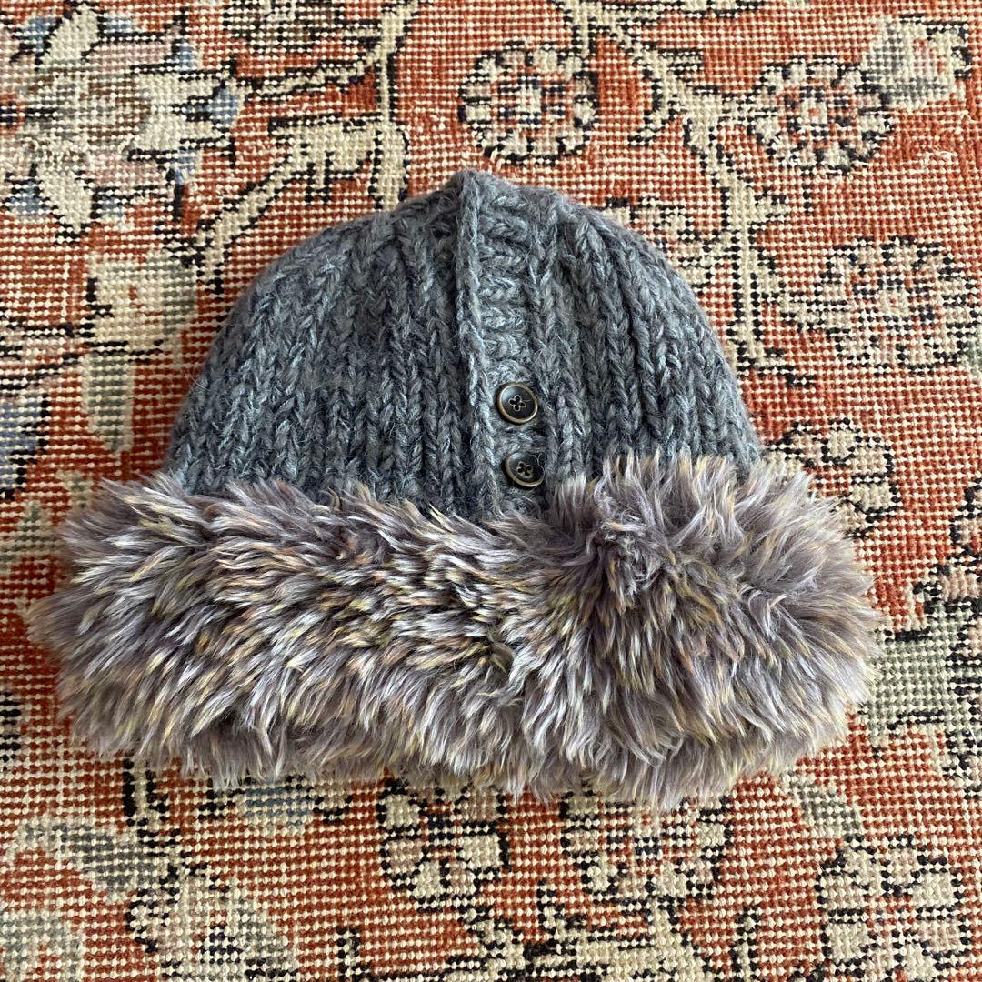 キャピタル　KAPITAL ファー付きニット帽　ネックウォーマー