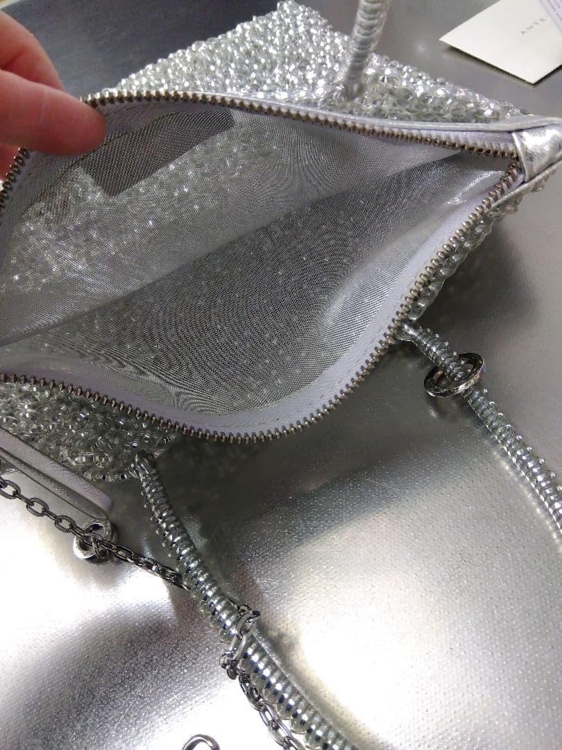 極美品アンテプリマ ワイヤーバッグ スタンダード スクエアラージ シルバー