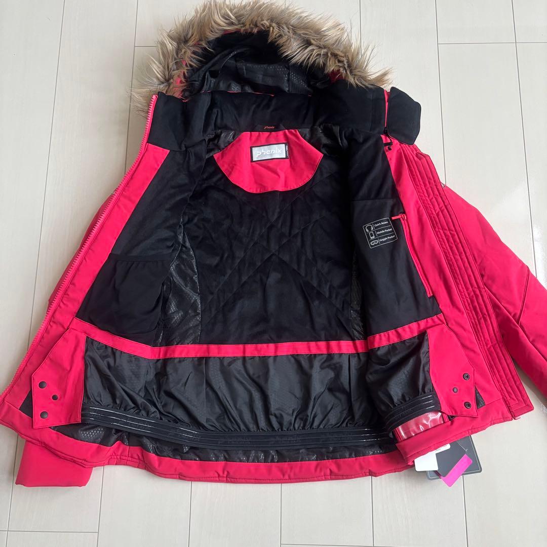 フェニックス レディーススキーウェア上下セット ピンク ブラック ファー