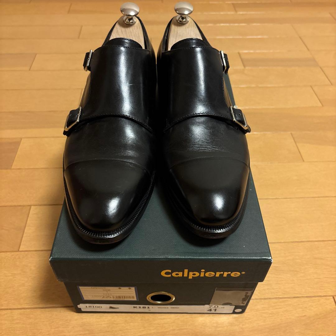 革靴Calpierre カルピエッレ ダブルモンク 黒