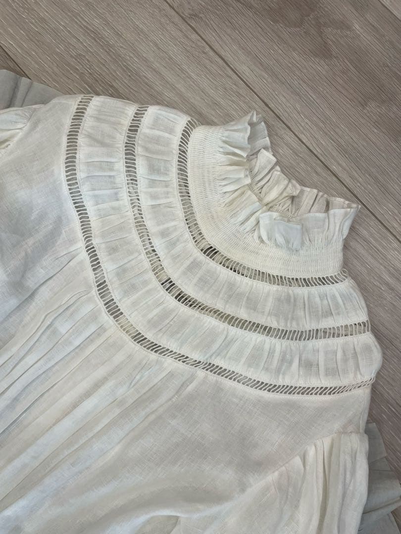 choco☆♡ イザベルマラン　リネン　ワンピース　白　レース