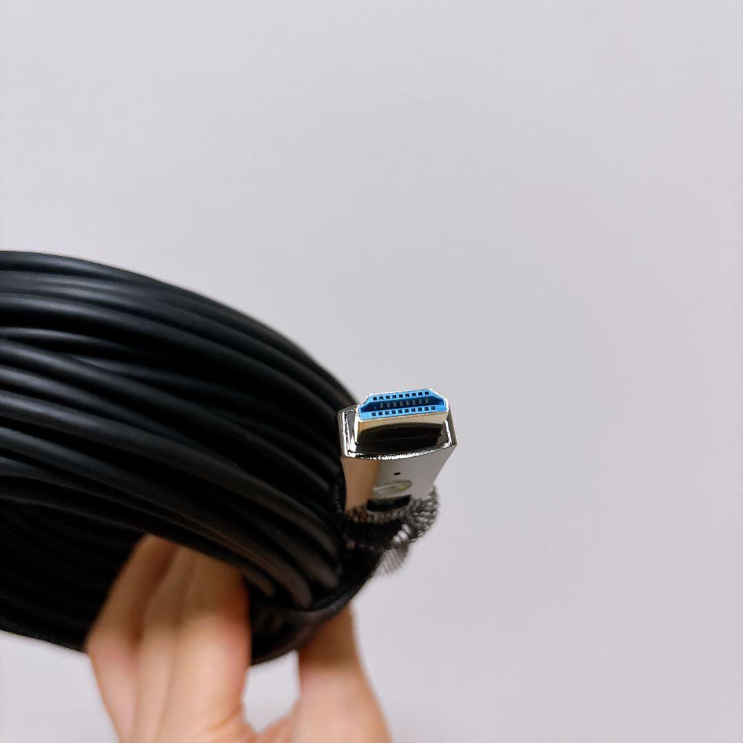 8K対応 HDMIファイバーオプティカルケーブル 20m ブラック 黒