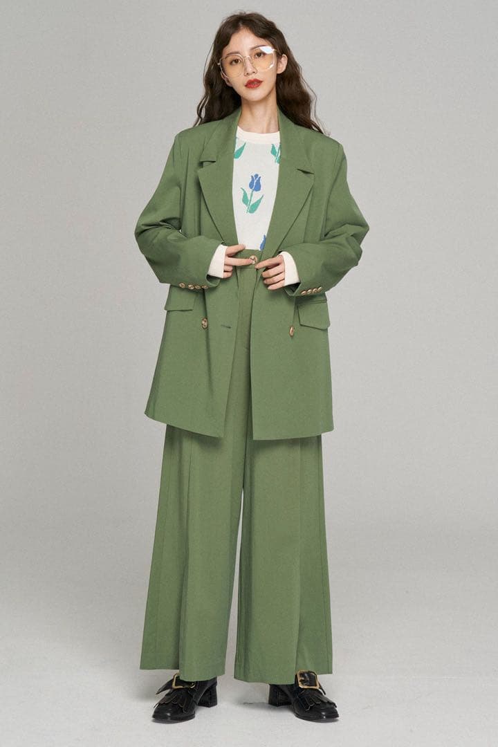 《木の枝で地図を描いて》ダブルボタンジャケット　M　【Tnewties】