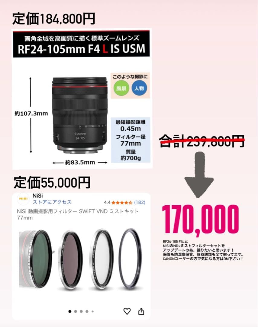 Canon RF24-105mm F4 L IS USM レンズ