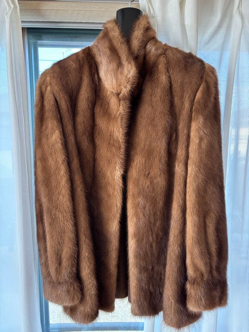 リアルミンク　ブラウンファーコート フロントオープン