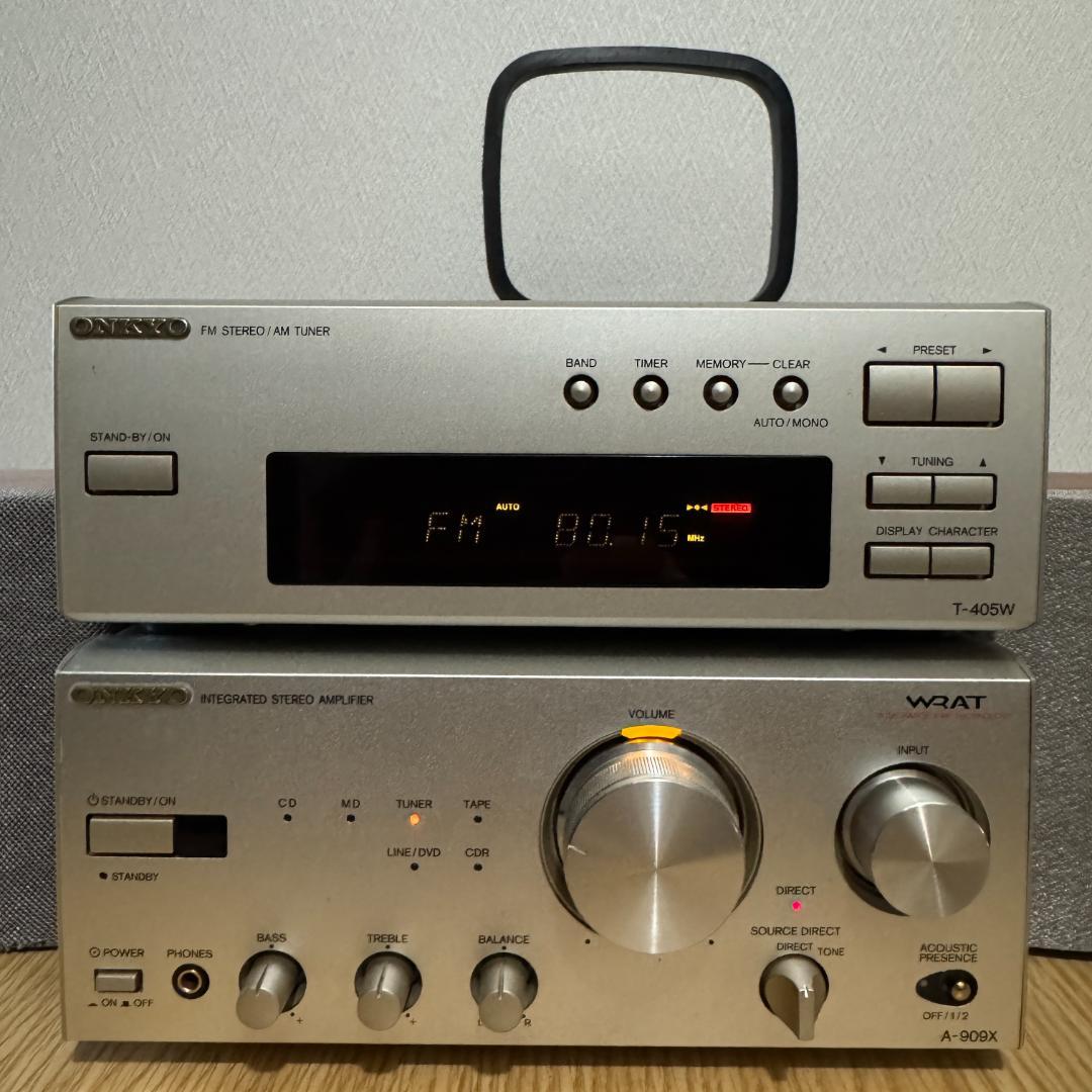 ONKYO A-909X & T-405W ミニスピーカー オーディオシステム
