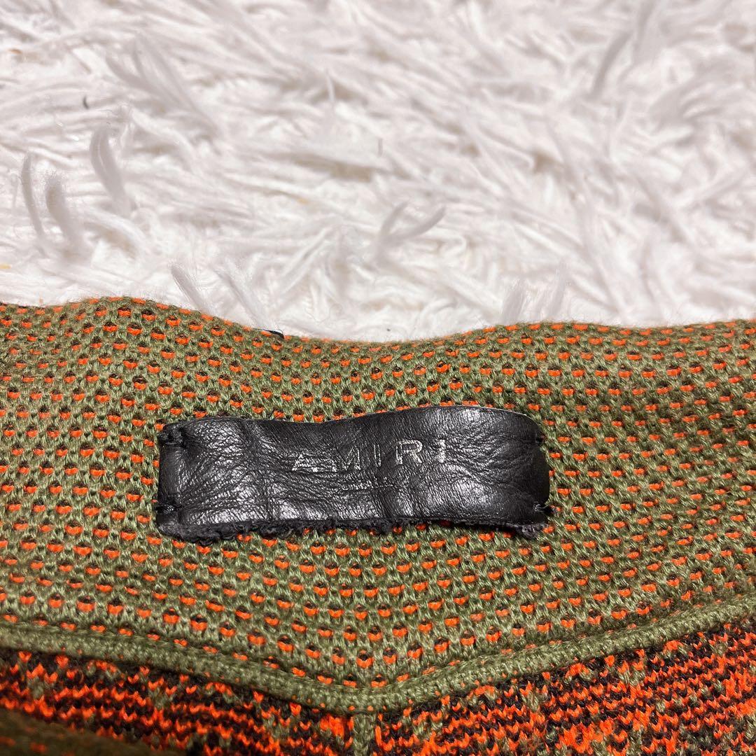 アミリ ショートパンツ メンズ カーキ オレンジ ペイズリー柄 S