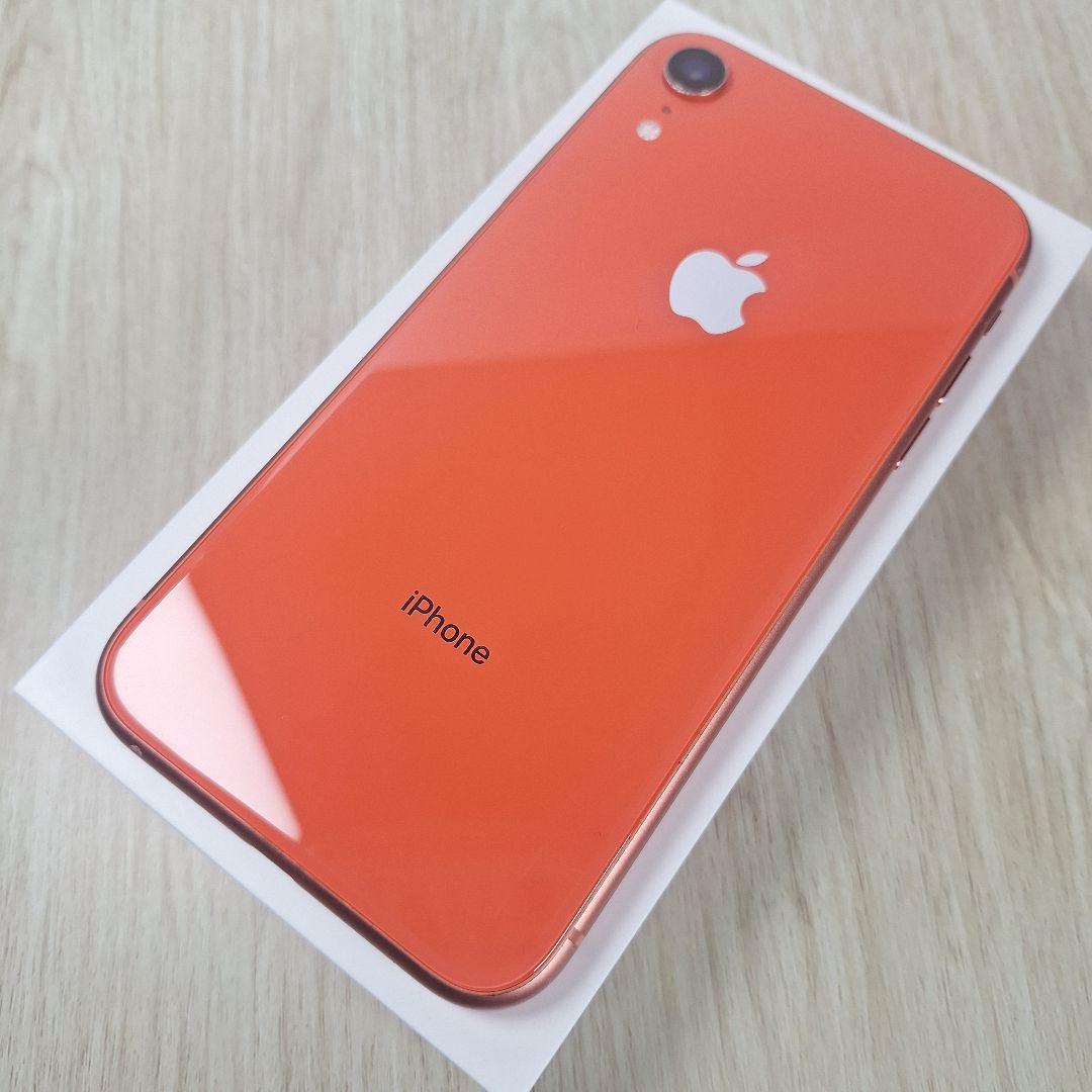 iPhone XR 256GB コーラル SIMフリー バッテリー新品100%
