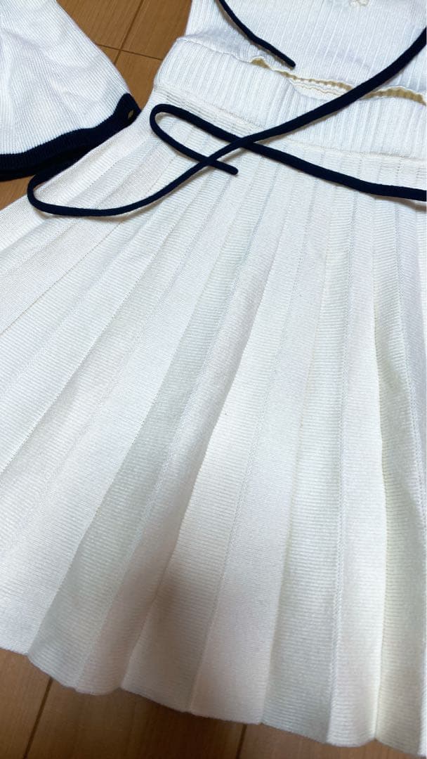 darich ウエストオープンリボンデザインニットミニワンピースFLEE