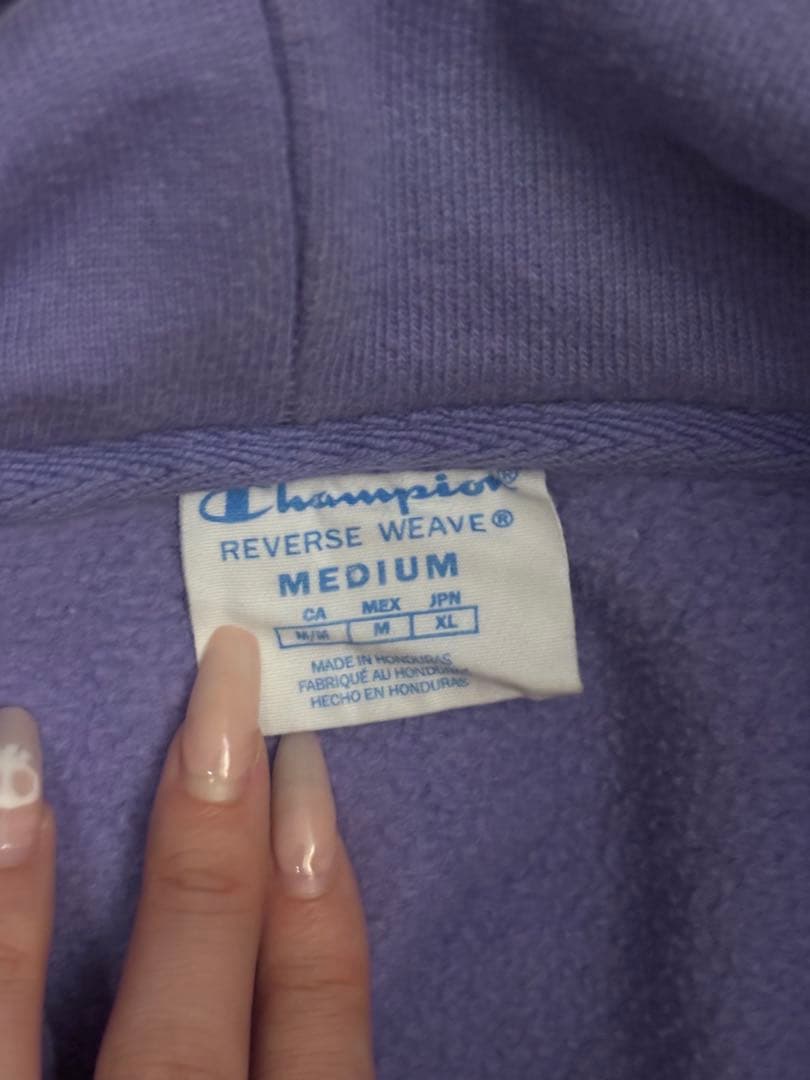 Champion リバースウィーブ パーカー M ラベンダー