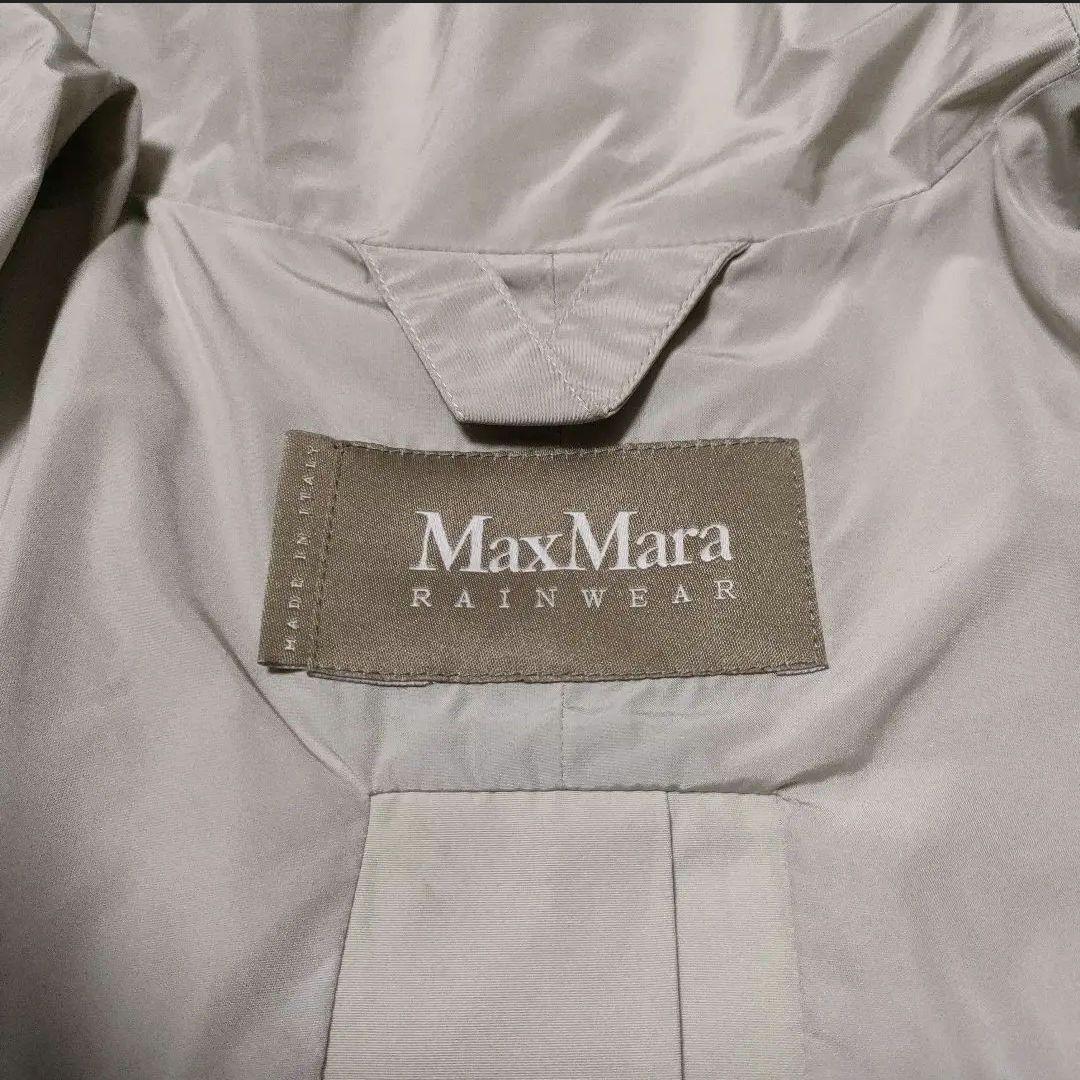 美品 Max Mara レインコート ロングコート グレー フード ベルト付き