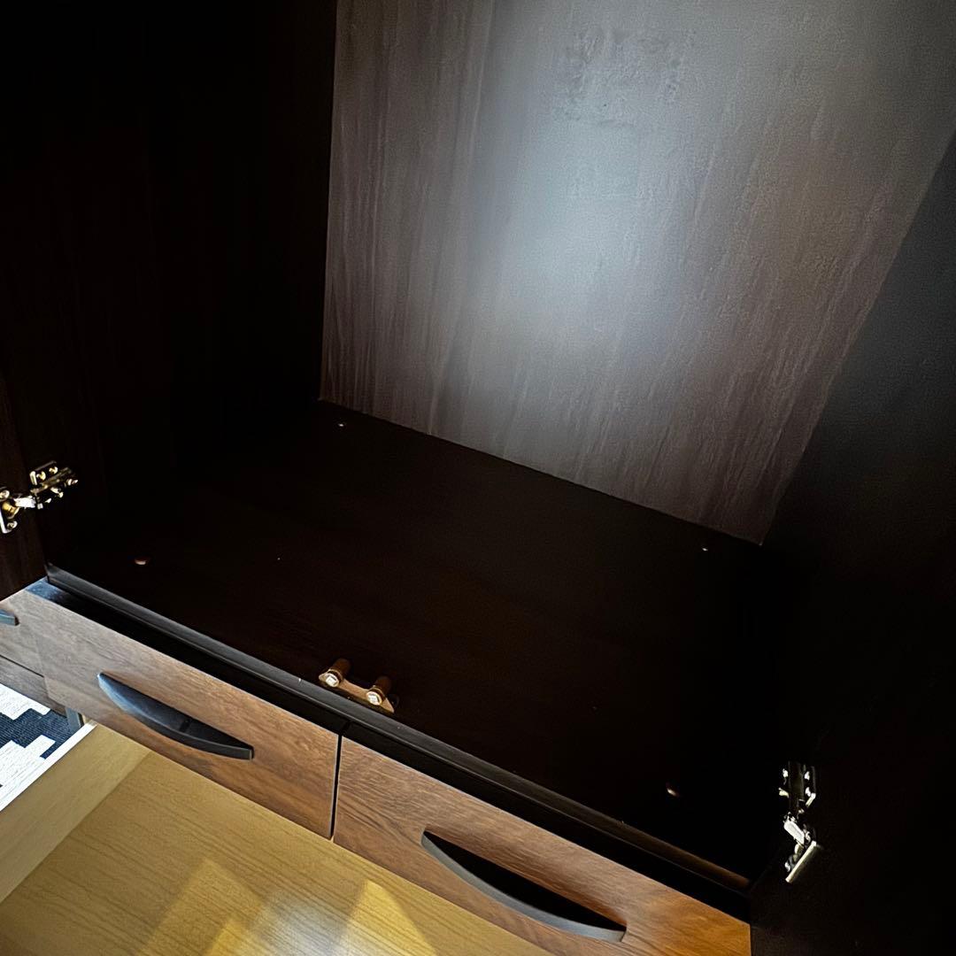 幅80cm 送料込 ウォルナット調 ワードローブ クローゼット