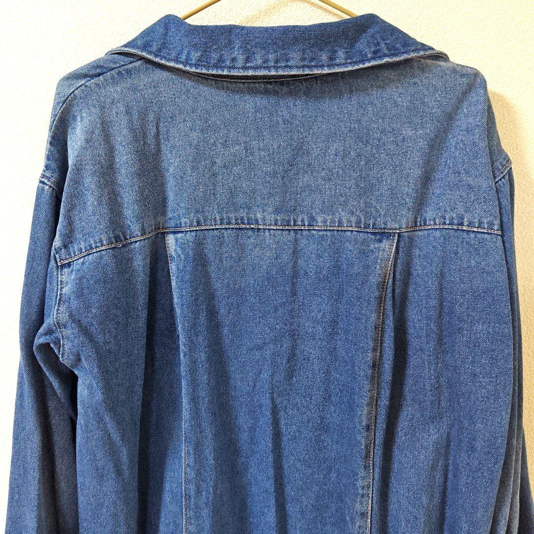 Q.anos/ハーフジップデニムワンピース（ブルー）