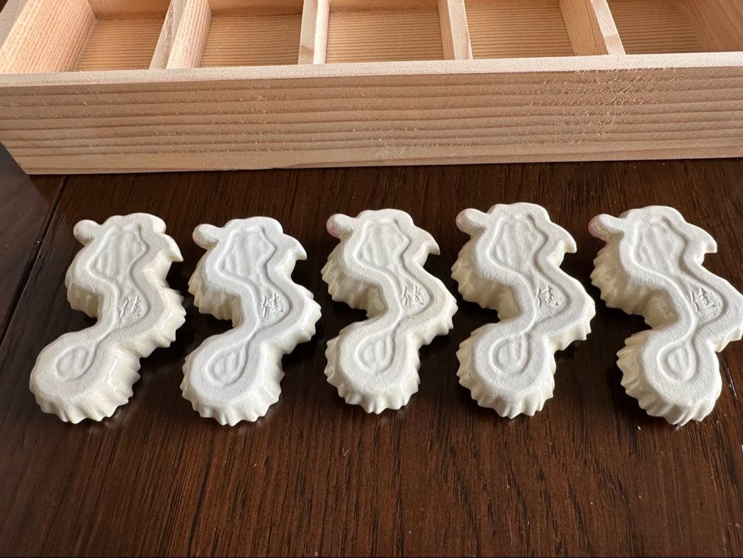 彩色桜　箸置き五点　京都清水焼