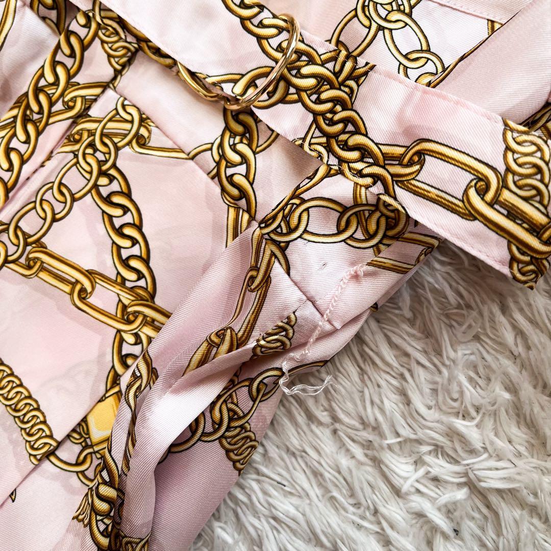 Grace Class チェーンマリンプリントワンピース ベルト