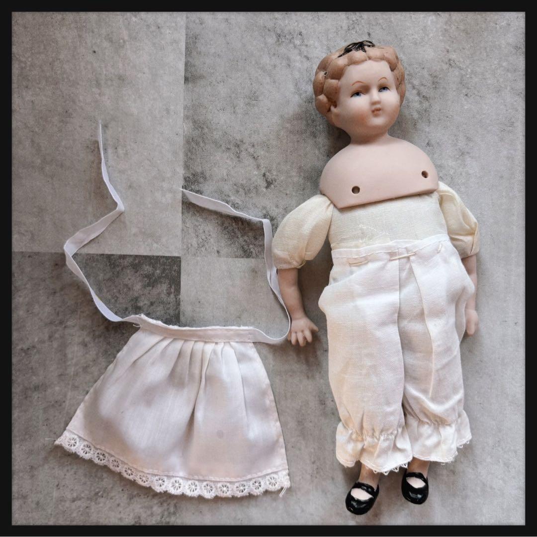 レアヴィンテージ 黒いリボンの女の子　ビスクドール