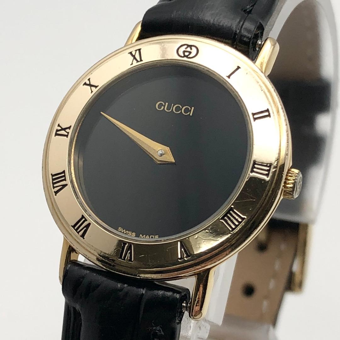 美品・稼働 GUCCI グッチ 3000.2.L ゴールド レディース 腕時計