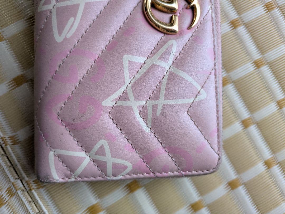 値下げ GGマーモント ゴースト 長財布 PVC ピンク