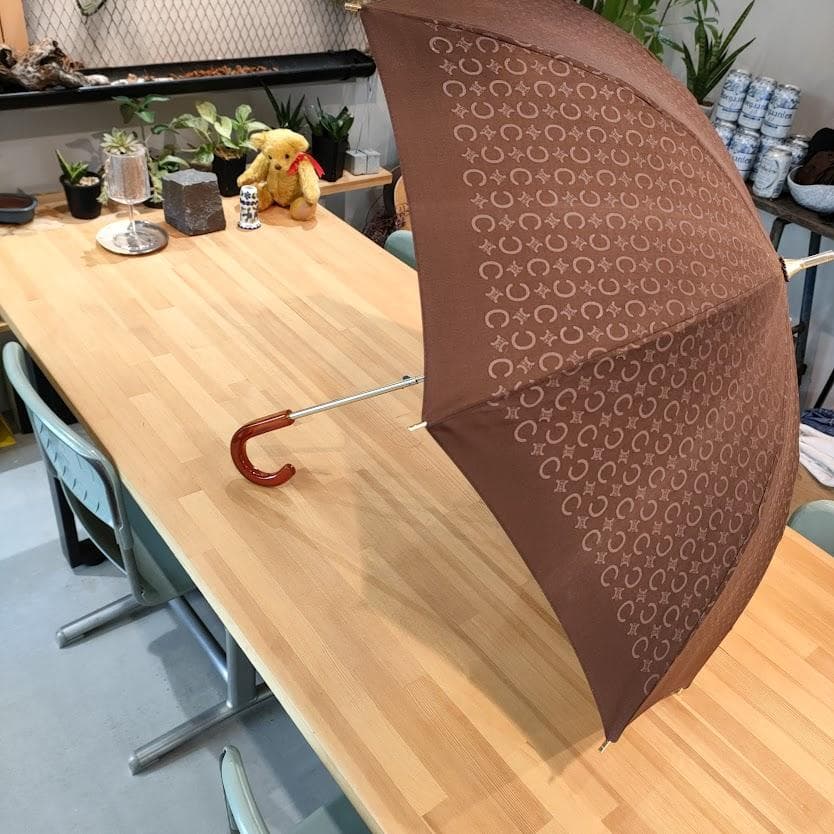 CELINE セリーヌ 日傘 長傘 高級傘 アンブレラ トリオンフ金具