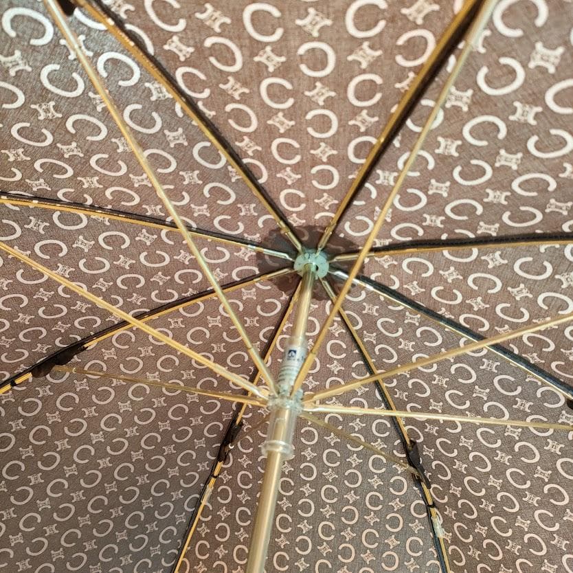 CELINE セリーヌ 日傘 長傘 高級傘 アンブレラ トリオンフ金具