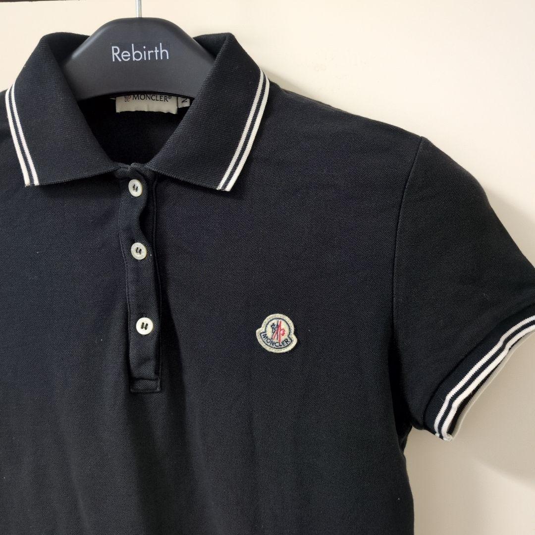 MONCLER ブラック ポロシャツ 半袖