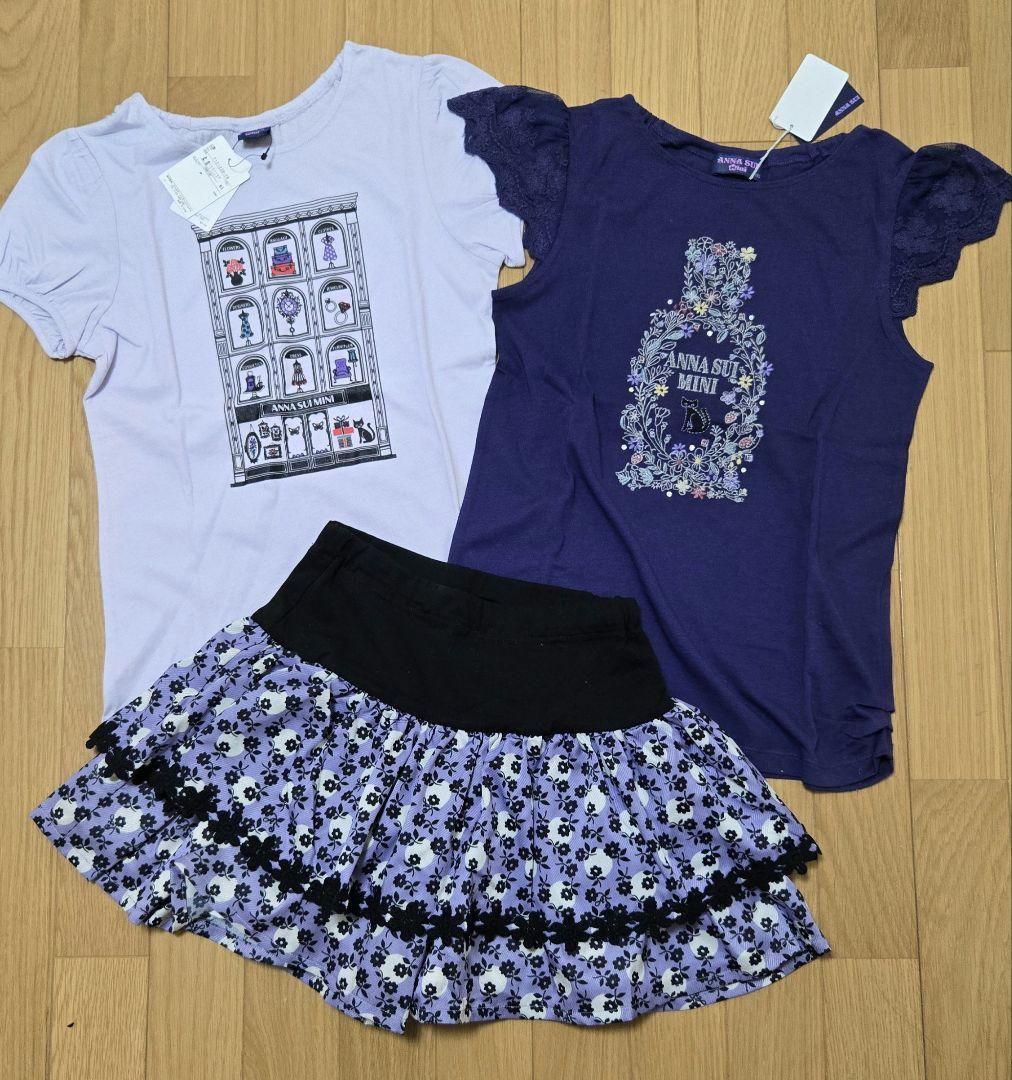 新品タグ付き　アナスイミニ　Tシャツ　フリルキュロット　３点セット　150