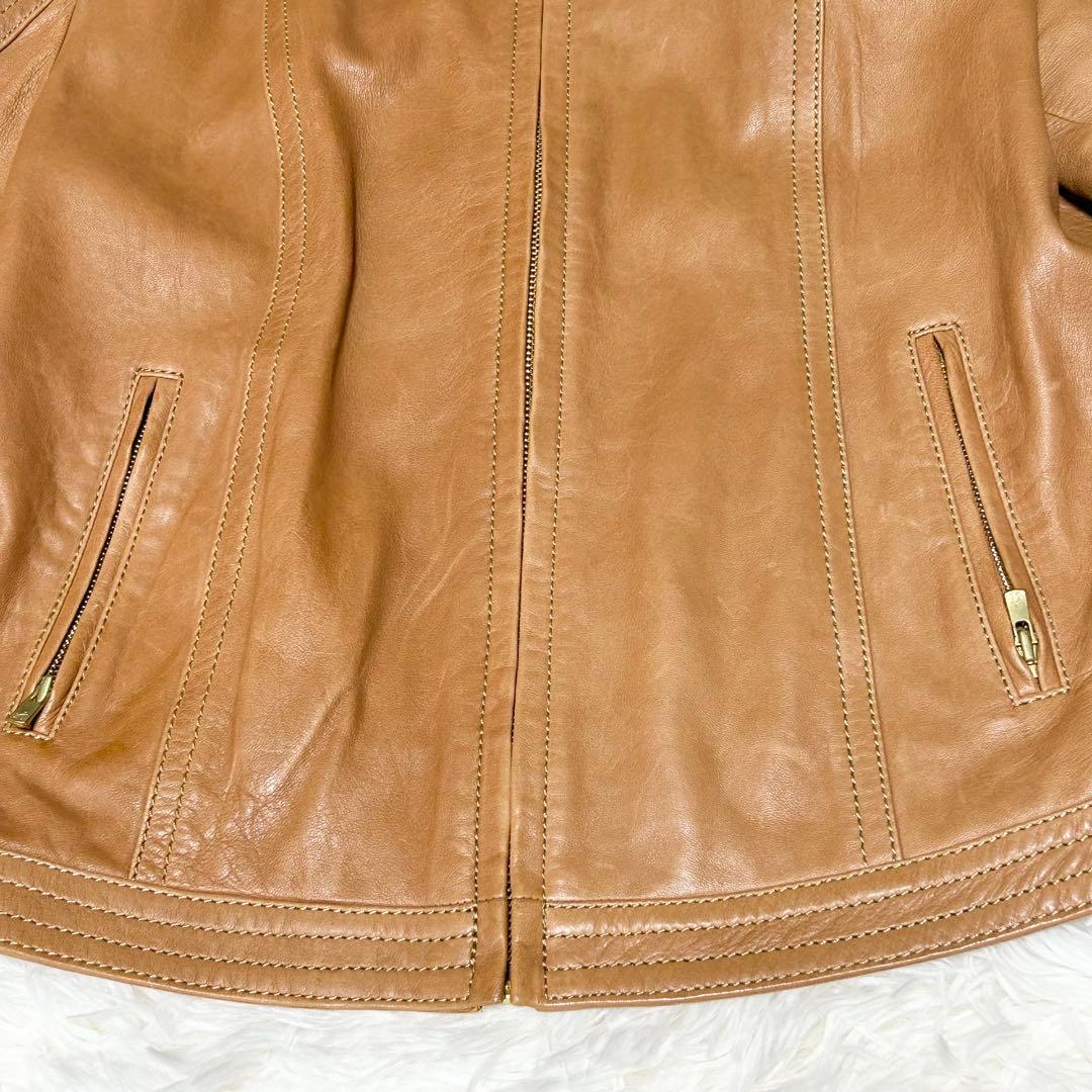 美品✨トゥモローランド ラムレザー ジップアップジャケット ブルゾン ノーカラー