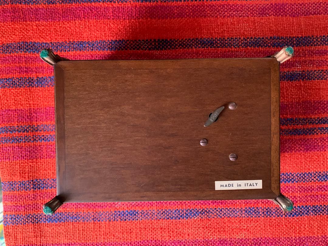 リュージュ　楡のこぶ材に真鍮としろめの象眼