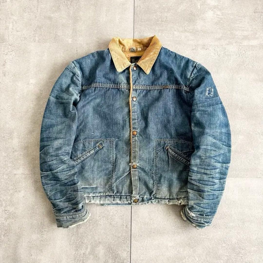70s Wrangler コーデュロイカラー　デニムジャケット