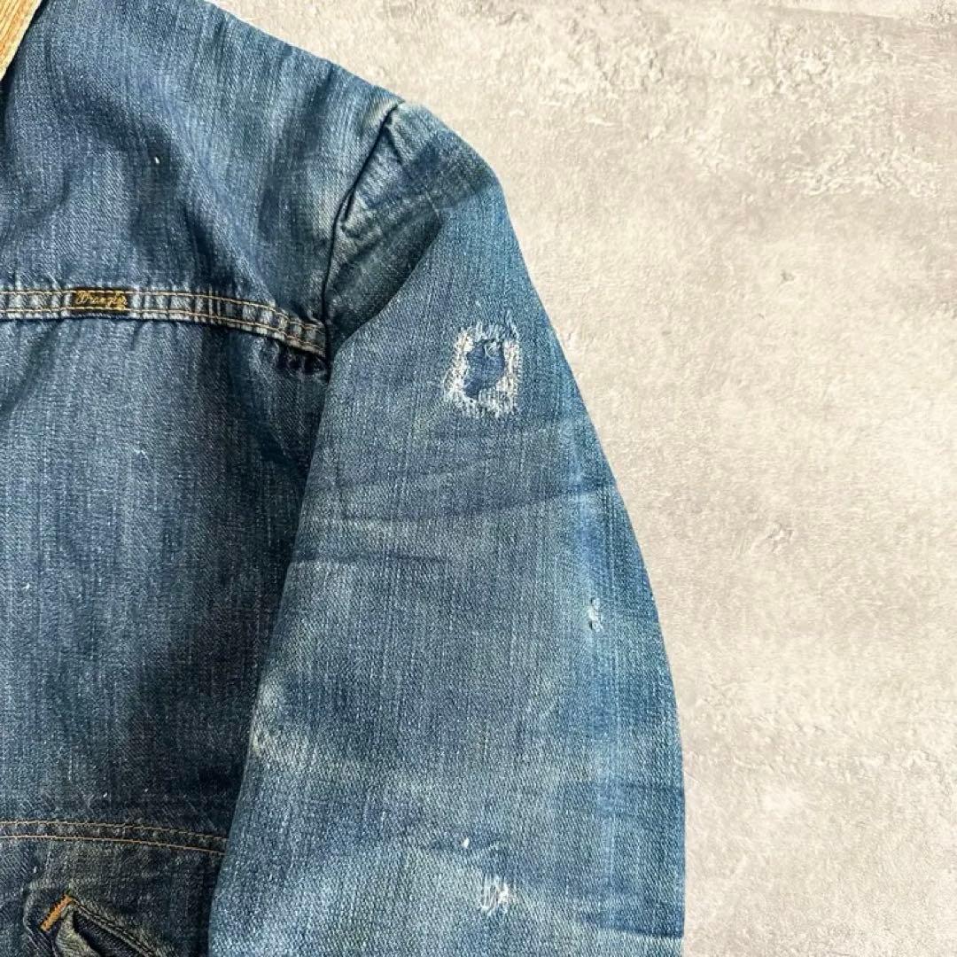 70s Wrangler コーデュロイカラー　デニムジャケット