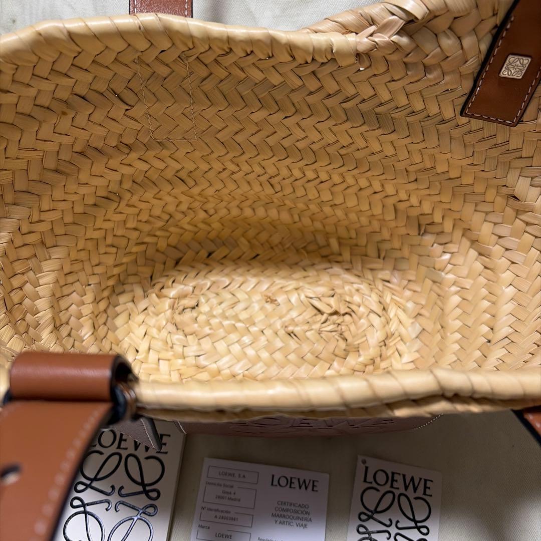 LOEWE かごバッグ ナチュラル／タン