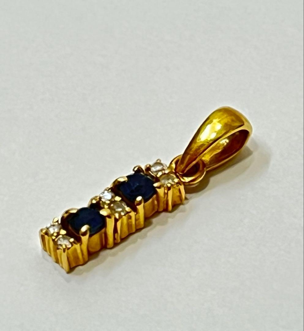 美品‼️K18ダイヤモンド&サファイアトップ ペンダントトップ❤️18金　刻印あり