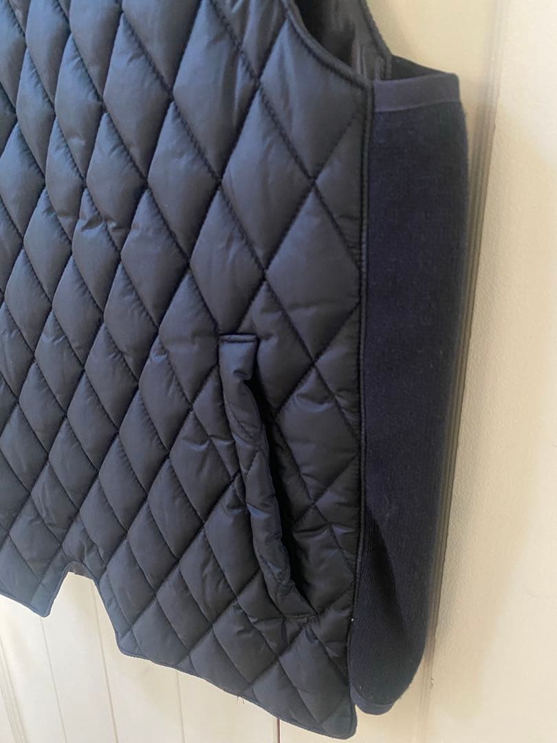 KAPITAL キルティング ライナーベスト 黒 リブ切替 ポケット付き