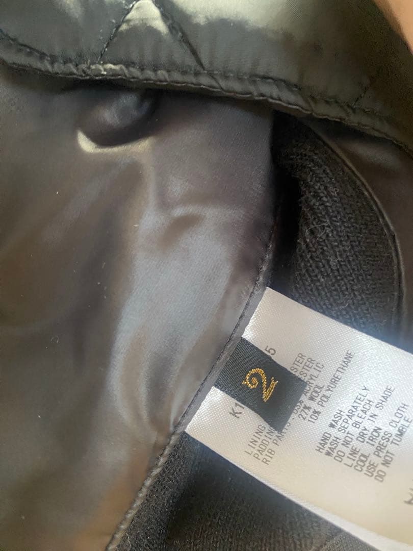 KAPITAL キルティング ライナーベスト 黒 リブ切替 ポケット付き