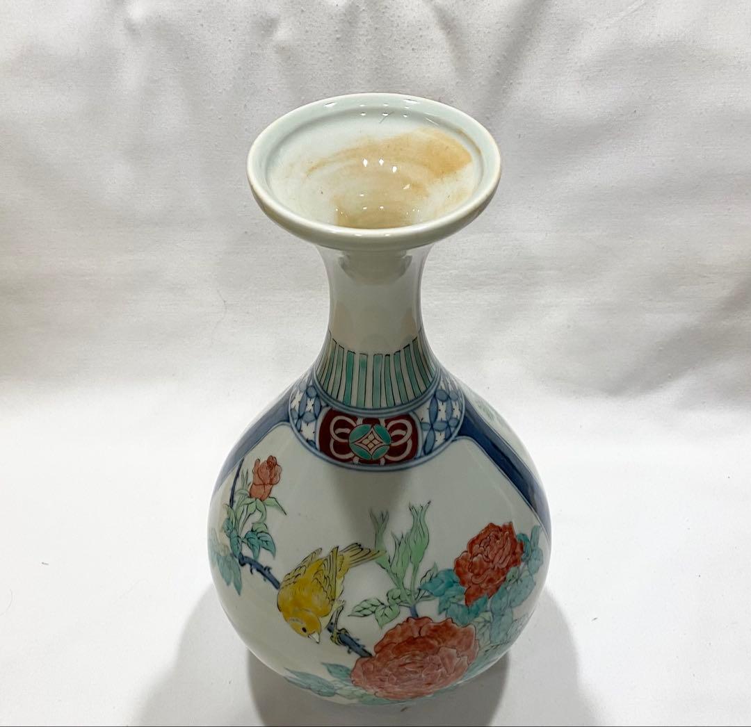 5代　佐藤走波 の豪華で重厚な　\"色絵花鳥文花瓶\"