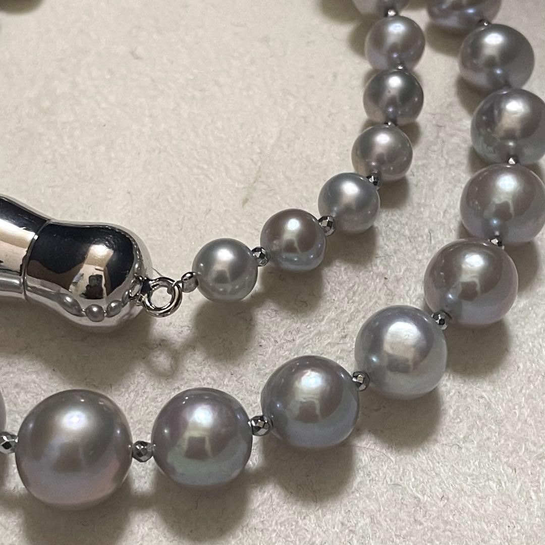 【超大珠✨本真珠】 デザインネックレス 6.5-12.0 パール グラデーション