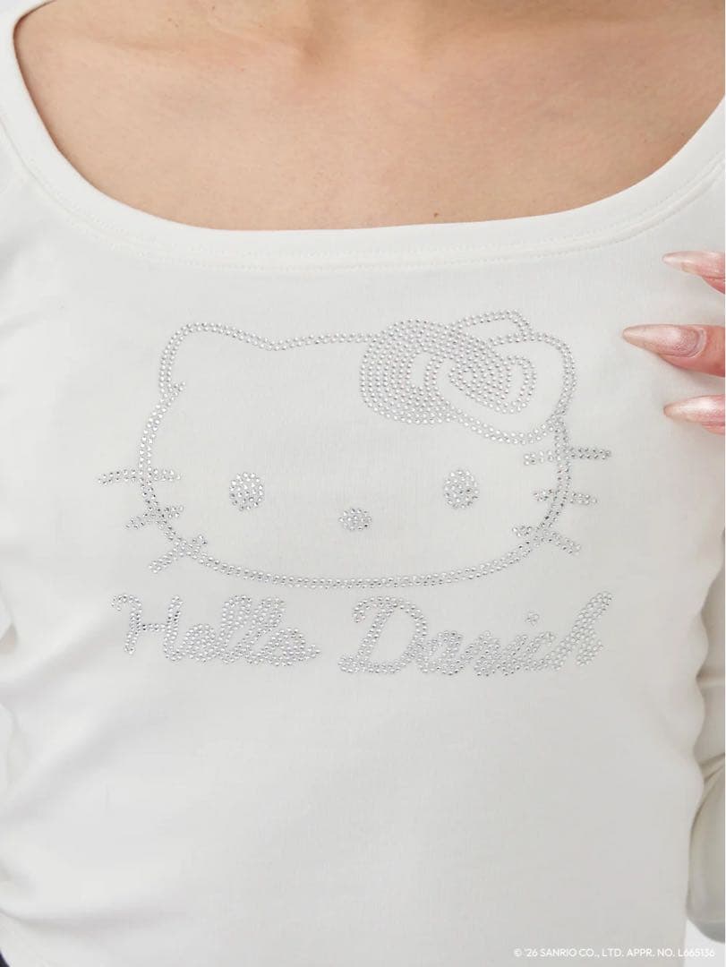 新品タグ付 ダーリッチ Hello DarichコンパクトロングTシャツ ピンク