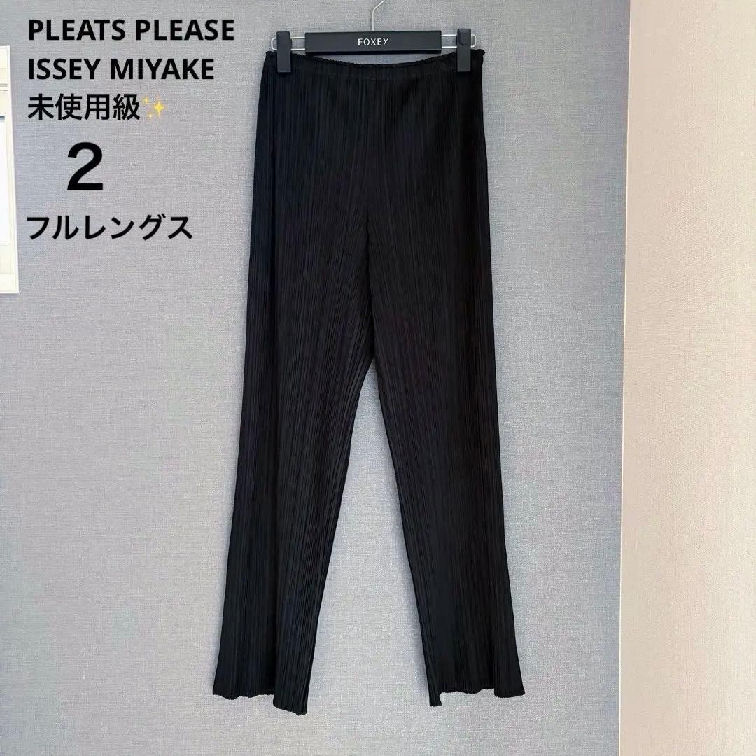 未使用級✨プリーツプリーズ イッセイミヤケ ワイドストレートパンツ 黒 2