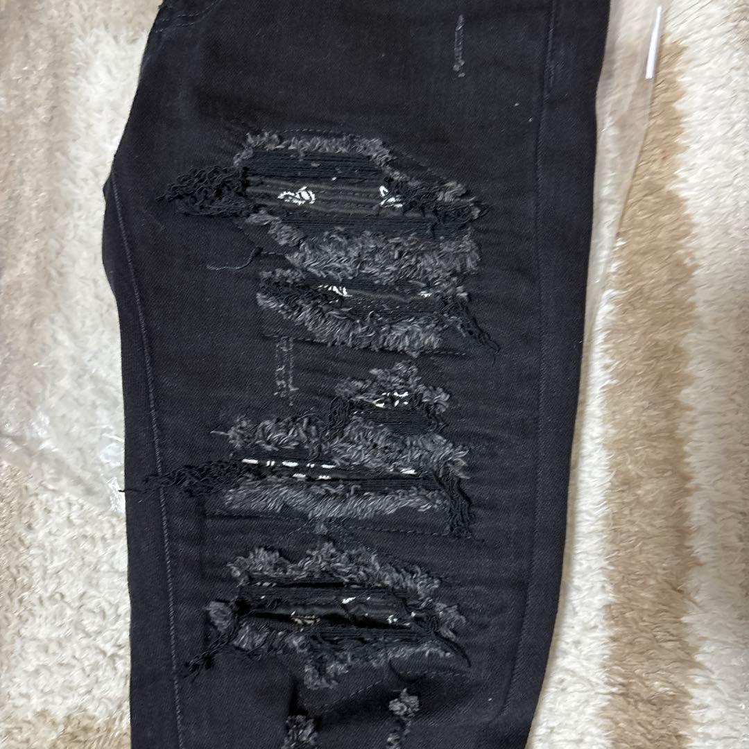 mnml ダメージ加工スキニーデニムパンツ ブラックミニマル