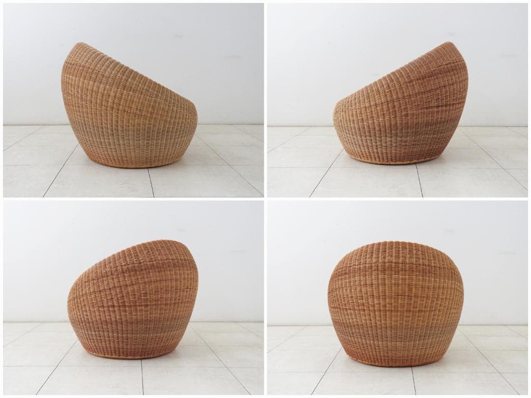 名作 剣持勇 ラタン アームレスチェア 山川ラタン YMK 籐編み椅子 MoMA